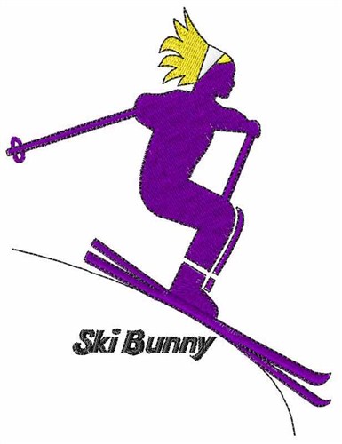 Downhill Ski Bunny Machine Embroidery Design