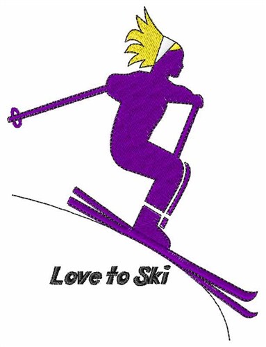 Love to Ski Machine Embroidery Design