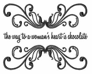 Picture of Woman & Chocolate Saying Machine Embroidery Design