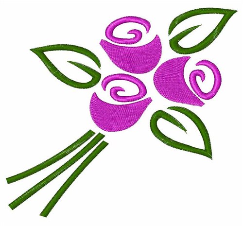 Pink Roses Machine Embroidery Design