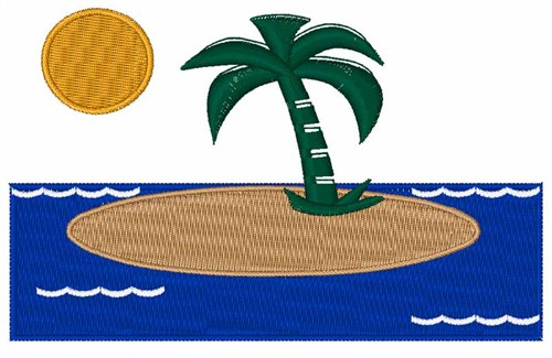 Tropical Island Machine Embroidery Design