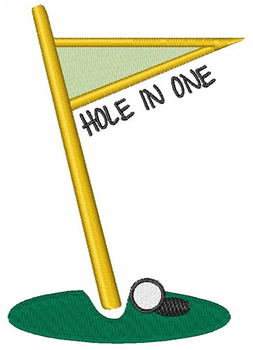 Golf Hole In One Machine Embroidery Design