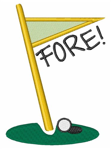Golf Fore Machine Embroidery Design