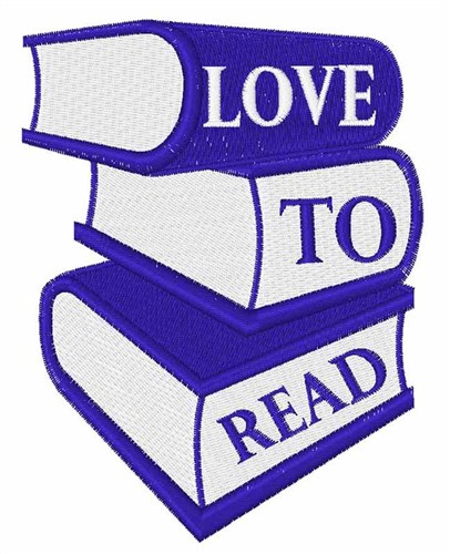 Love to Read Books Machine Embroidery Design