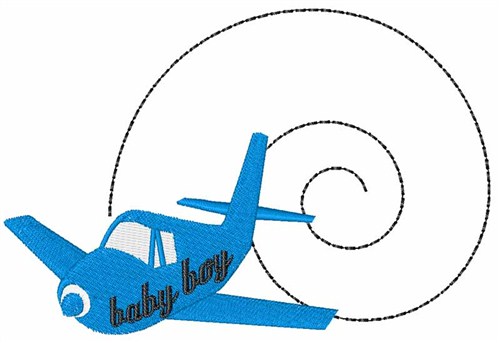 Airplane Baby Boy Machine Embroidery Design