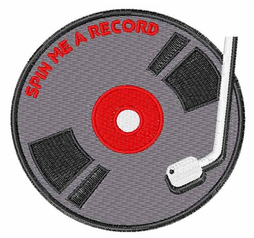 Spin Me a Record Machine Embroidery Design