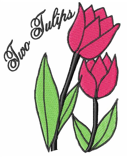 Two Tulips Machine Embroidery Design