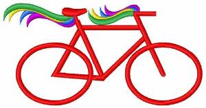 Picture of Red Bicycle Machine Embroidery Design
