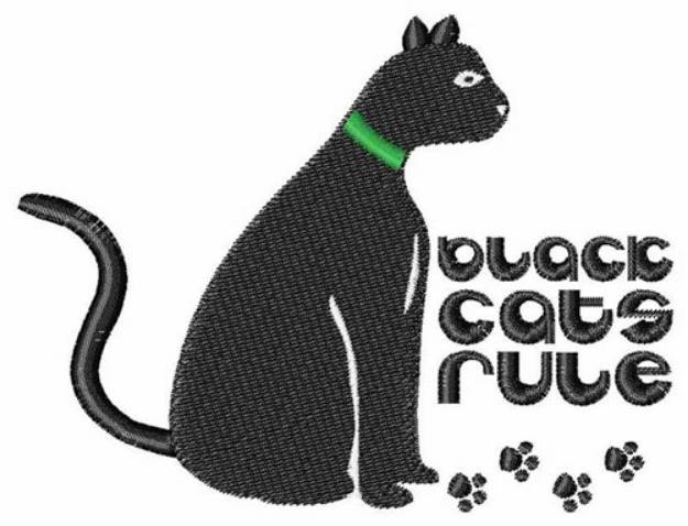 Picture of Black Cats Rule Machine Embroidery Design