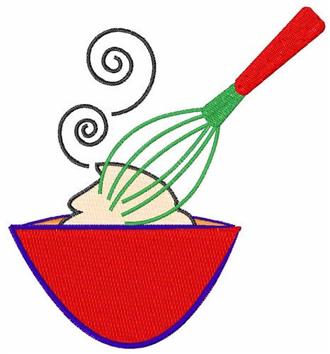 Whisk and Bowl Machine Embroidery Design