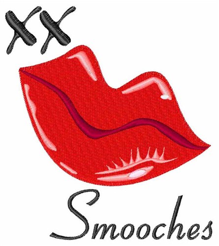Red Lips Smooches Machine Embroidery Design