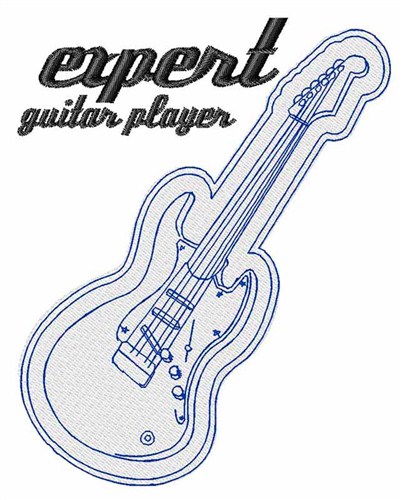 Expert Guitar Player Machine Embroidery Design