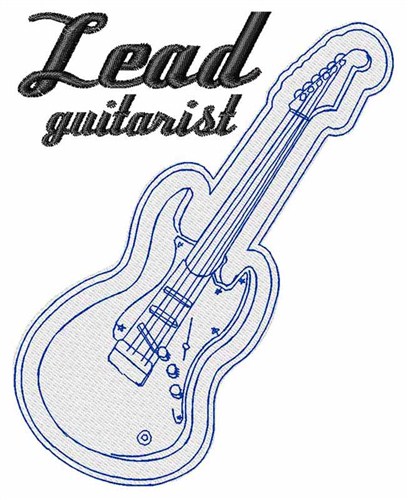 Lead Guitarist Machine Embroidery Design