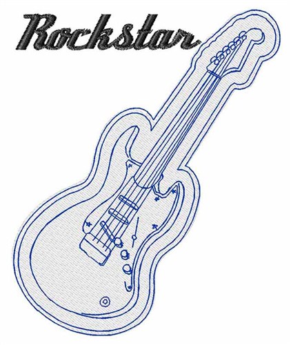 Guitar Rockstar Machine Embroidery Design