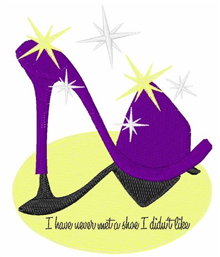 Purple Shoe Humor Machine Embroidery Design