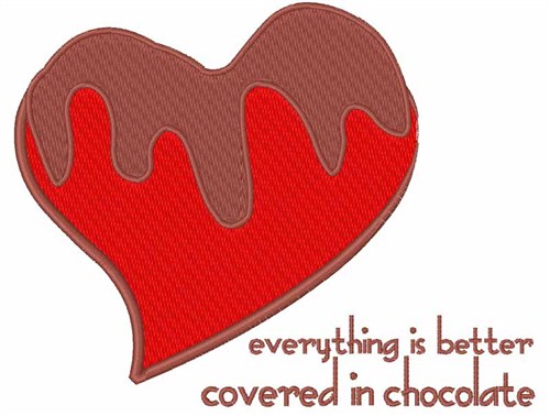 Heart Covered Chocolate Machine Embroidery Design