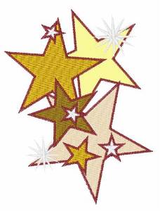 Picture of Gold Stars Machine Embroidery Design