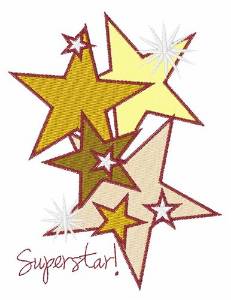 Picture of Gold Star Superstar Machine Embroidery Design