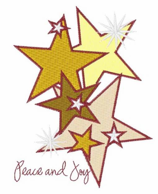 Picture of Peace and Joy Stars Machine Embroidery Design