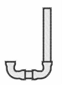Picture of Plumbing Font J Machine Embroidery Design