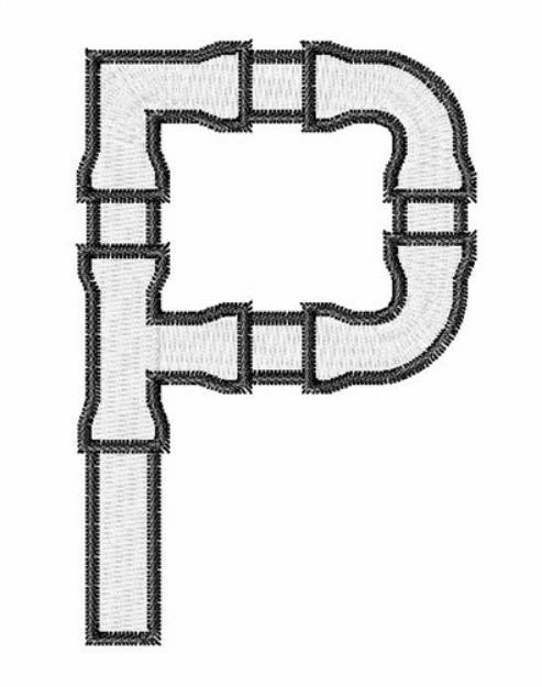 Picture of Plumbing Font P Machine Embroidery Design