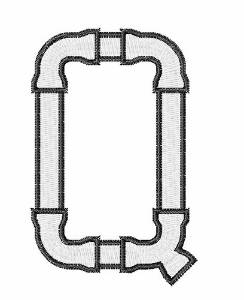 Picture of Plumbing Font Q Machine Embroidery Design