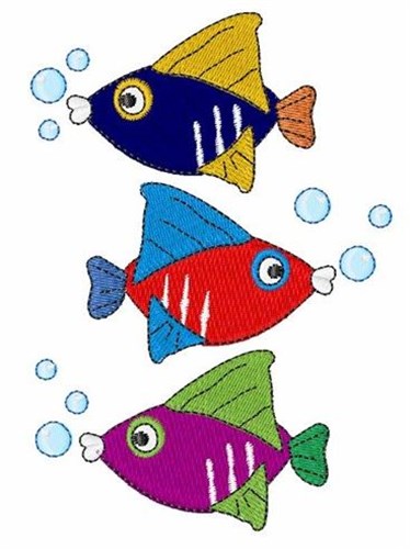 Colorful Fish Machine Embroidery Design