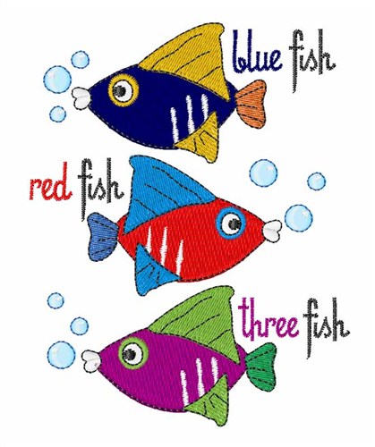 Blue Fish Machine Embroidery Design