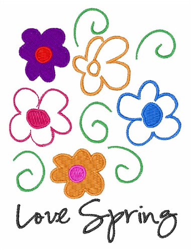 Love Spring Machine Embroidery Design