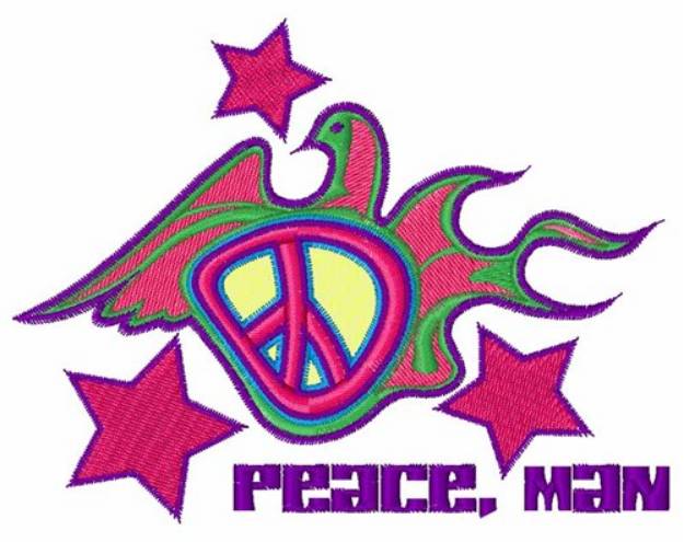 Picture of Peace Man Machine Embroidery Design