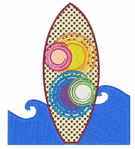 Surf Board Machine Embroidery Design
