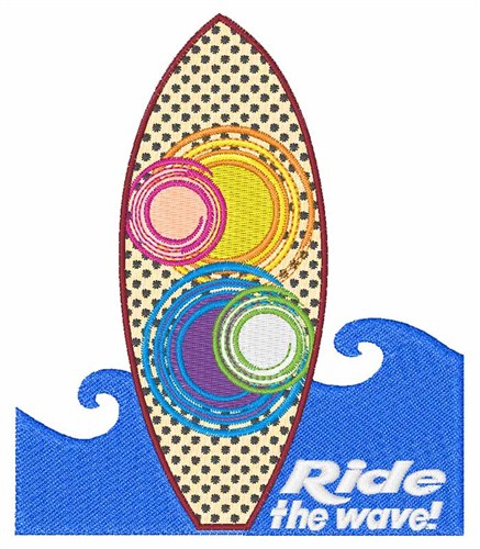 Ride The Wave Machine Embroidery Design