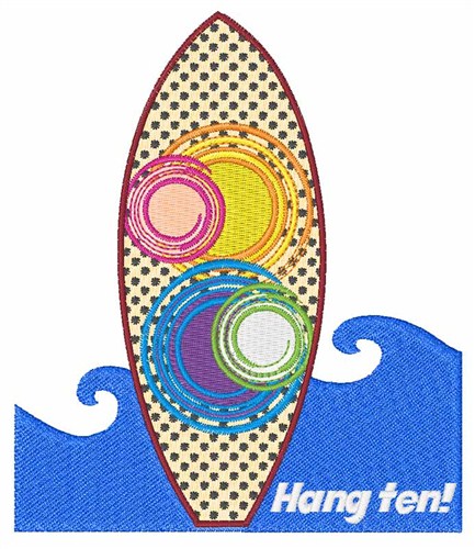 Hang Ten! Machine Embroidery Design