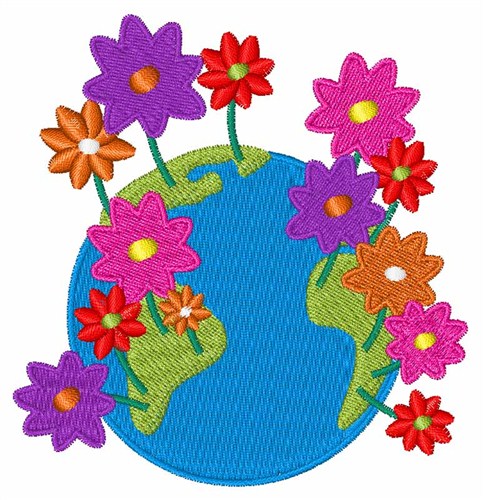 Spring Earth Machine Embroidery Design