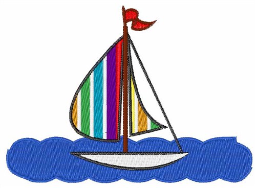 Sail Boat Machine Embroidery Design