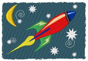 Picture of Rocket Ship Machine Embroidery Design