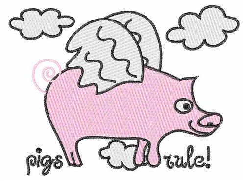 Pigs Rule! Machine Embroidery Design