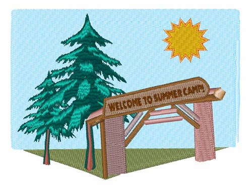 Welcome Summer Camp Machine Embroidery Design