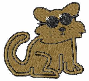 Picture of Cat With Sunglasses Machine Embroidery Design