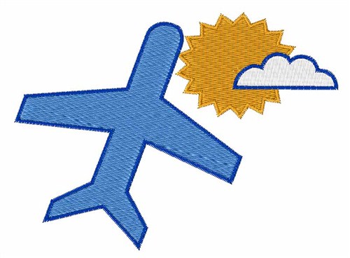 Airplane in the Sky Machine Embroidery Design