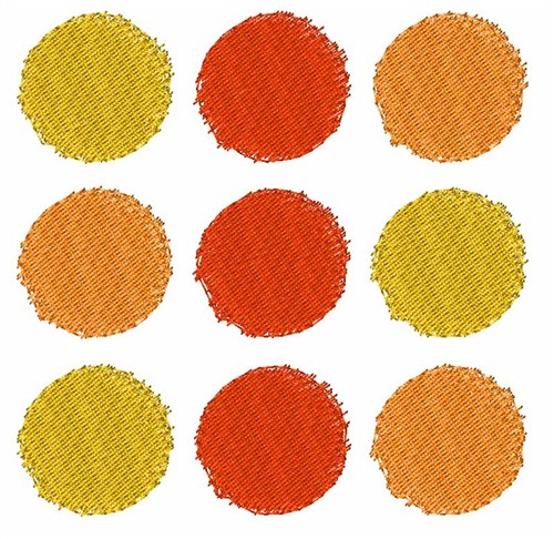 Red Yellow & Orange Dots Machine Embroidery Design