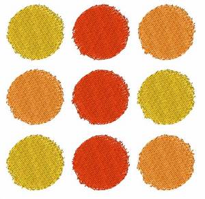 Picture of Red Yellow & Orange Dots Machine Embroidery Design