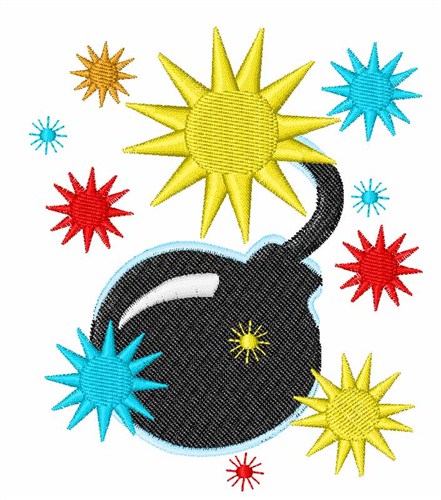 Exploding Fireworks Machine Embroidery Design