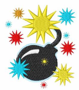 Picture of Exploding Fireworks Machine Embroidery Design