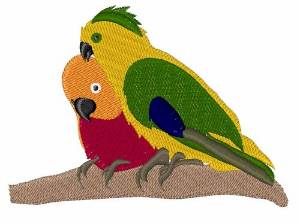 Picture of Two Parakeets Machine Embroidery Design