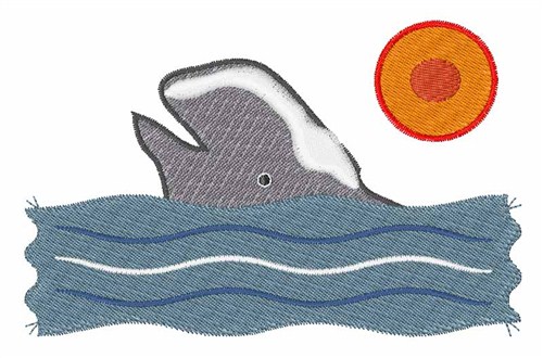 Whale in the Ocean Machine Embroidery Design