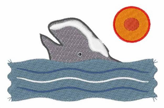 Picture of Whale in the Ocean Machine Embroidery Design