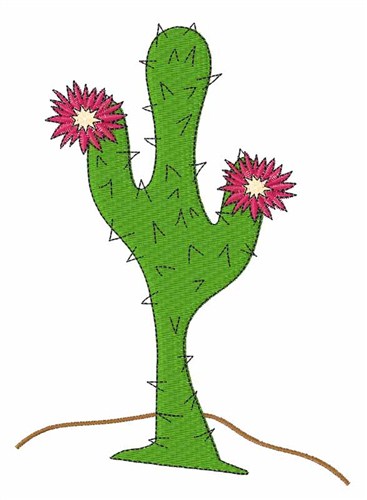 Cactus Flower Machine Embroidery Design