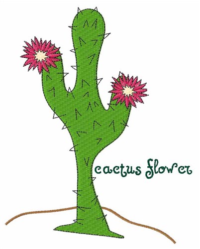 Cactus Flower Machine Embroidery Design
