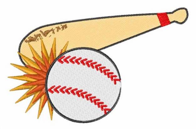 Picture of Baseball and Bat Machine Embroidery Design